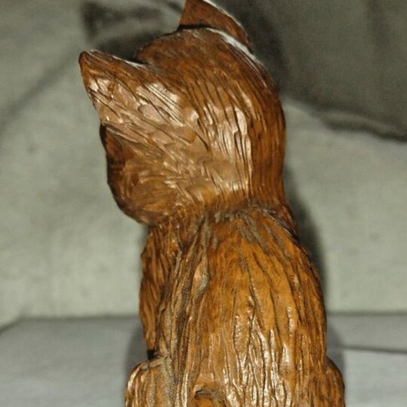 Cat Sculpture Made of Crushed Pecan Shells Beautiful by Red Mill of VA. Vintage - Picture 6 of 11